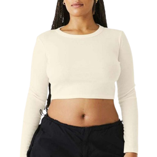 Bella BL1501 Women´s Micro Rib Long Sleeve Baby Tee Solid Natural Blend M