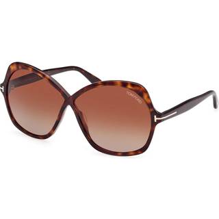 TOM FORD Kvinde FT1013 ROSEMIN 52F Solbriller Acetat Havana Brun Sommerfugl Normal Skygge