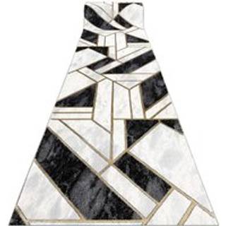 Tæppeløber EMERALD eksklusiv 1015 glamour, stilfuld marmor, geometrisk sort / guld 70 cm 70x930 cm