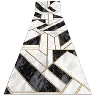 Tæppeløber EMERALD eksklusiv 1015 glamour, stilfuld marmor, geometrisk sort / guld 80 cm 80x770 cm