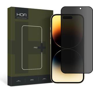 Hofi iPhone 15 Glass Pro+ Skærmbeskyttelse m. Privacy Funktion - Case Friendly - Gennemsigtig / Sort Kant