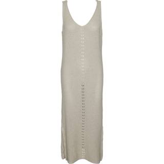 Pieces - Beige - Pcketka Sl V-Neck Knit Dress Bc - Medium