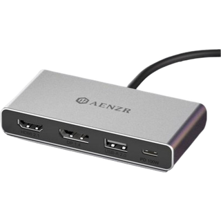 NÖRDIC USB-C 1 til 4 dockingstation 1xDP8K30Hz 1xHDMI8K30Hz 1xUSB-C PD 100W 1xUSB-A 2.0