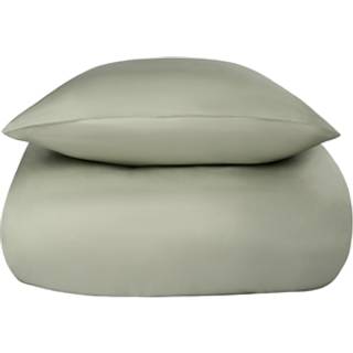 Bambus dobbelt sengetøj - 240x220 cm - 100% Naturligt bambus - Nature By Borg - Olivenfarvet satinvævet king size dynebetræk
