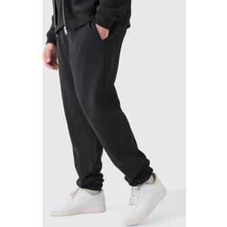 Mens Plus Regular Fit Basic Joggers In Black
