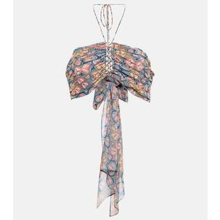 Etro Printed halterneck crop top - multicoloured - M
