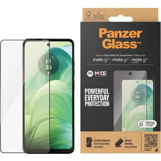 Motorola Moto G04 / G24 / G24 Power PanzerGlass Ultra Wide Fit Skærmbeskyttelsesglas - Platinum Strength - Sort Kant