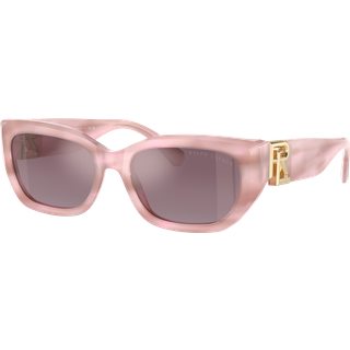 Ralph Lauren Kvinde RL8222 THE BRIDGET 61806X Solbriller Acetat Rosa Rosa Cat Eye Normal Spejl