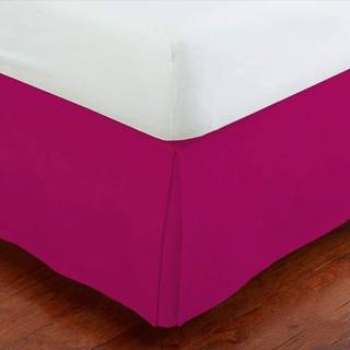 MK Collection Solid Pleated Bed kjol 14 """" Drop New (Twin Hot Pink)