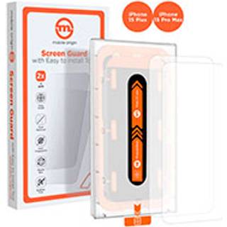 Mobile Origin Orange Screen Guard iPhone 15 Pro Max/15 Plus with easy applicator - 2 pack