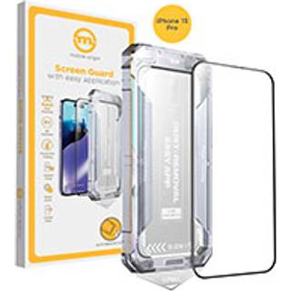 Mobile Origin Skærmbeskyttelsesglas m. Applikator - iPhone 15 Pro - Gennemsigtig / Sort Kant