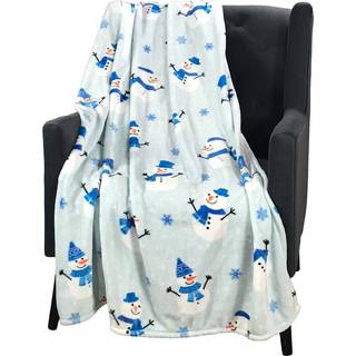 Serafina Home Winter Christmas Holiday fleece kast tæppe: Snowman Snowmen Design fløjlsagtig blød holdbar accent til seng eller sofa (50 x 60 tom