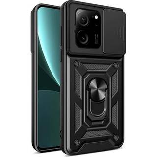 Xiaomi 13T/13T Pro Roterende Ring Hybrid Cover med Kameraskjold - Sort