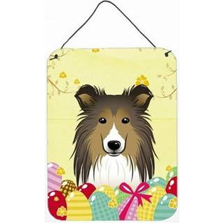 """" Caroline's Treasures Sheltie Easter Egg Hunt Wall eller Door Hanging Prints BB1924DS1216 16HX12W Multicolor """"