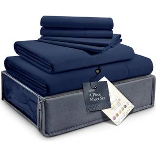 Belador Silky Soft Twin Sheet Set-Luxury 4-stykker sengelinneder til dobbelt st?rrelse seng Sikker pasform DEEP Pocket Sheets med elastiske ?ndba