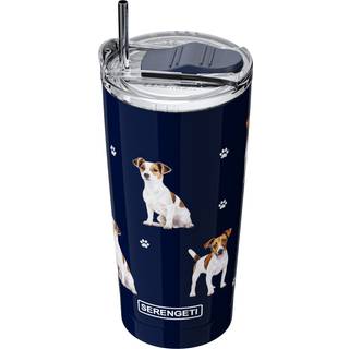 Serengeti Jack Russell Terrier 16 oz. Rustfrit stål vakuum isoleret tumbler med spildt bevislåg - 3D -tryk - isoleret rejsekrus til varme eller k