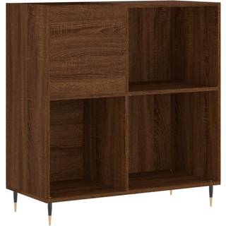 vinylskab 84,5x38x89 cm konstrueret træ brun egetræsfarve