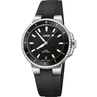 Oris Aquis Date sort med gummirem 36,5mm