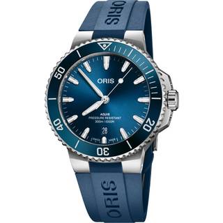 Oris Aquis Date med blå med gummirem 41,5mm