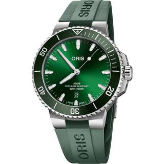 Oris Aquis Date grøn med gummirem 43,5mm