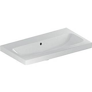 Geberit iCon Light håndvask kompakt: B=75cm, T=42cm, Hanehul=Uden, Overløb=Synlig, Hvid / KeraTect