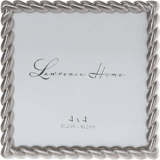 Lawrence rammer 4x4 b?rstet nikkel metal billedramme med rebdesign