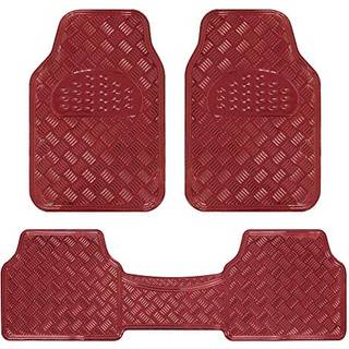 BDK MT-643-RD Metallisk Bling Design Bilgulvm?tter-3-delt s?t af kraftigt alt vejr med gummi bagud passer til bilbilen Van Suv (r?d)