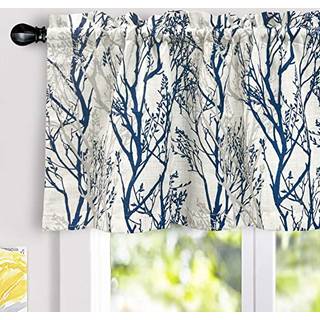 Driftaway tr?gren linned Foret valance dobbeltlag termisk isoleret v?relse m?rkere m?rkl?gningsvalancer 3 tommer stang lomme kort vindue valance