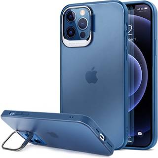 iPhone 12/12 Pro Hybrid Cover med Skjult Stand - Blå / Gennemsigtig