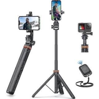 62" Phone Tripod, Eucos Selfie Stick Tripod with Remote, Upgraded Iphone Tripod Stand & Travel Tripod, Solidest Cell Phone Tripod Compatible with Ipho