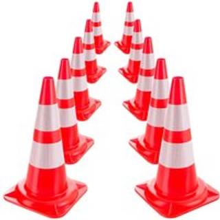Arebos® 10x trafikkegle - højde 50 cm, med 2 refleksbånd - PVC