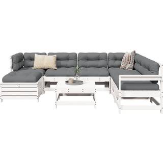 Sofasæt Til Haven 8 Dele Massivt Fyrretræ - Fyrretræ hvid