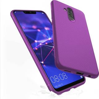 Huawei Mate 20 Lite beskyttelsesetui i silikone med twill tekstur - Lilla