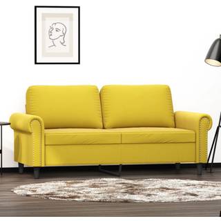 3-Personers Sofa Fløjl - 140 cm / Gul