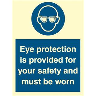 Eye protection is provided for your safety... - Plast - 200 x 150 mm