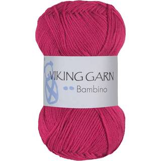 Viking Bambino 466 Stærk rosa Indhold: 50% Bambus, 50% bomuld Vægt/længde: 50 g = ca. 176 meter Anbefalet pind:3 mm Anbefalet hæklenål:2.5 mm Strikkefasthed: 10 cm = 28 m Vask:40°C / Tørres fladt.