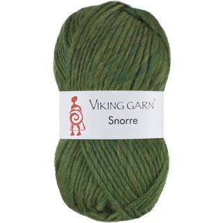 Viking Snorre 232 Grøn Indhold: 100% Highland Merino Uld Vægt/længde: 100 g = ca. 100 meter Anbefalede pinde: 7.00-8.00 mm Strikkefasthed: 10 cm = 12 m Vask: Skånevask 30°C uden skyllemiddel / Tåler ikke tørretumbling / Tørres fladt.