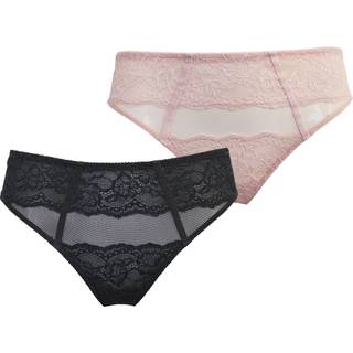 Pour Moi Pour Moi Black Brief Mesh and Lace Knickers 2 Pack