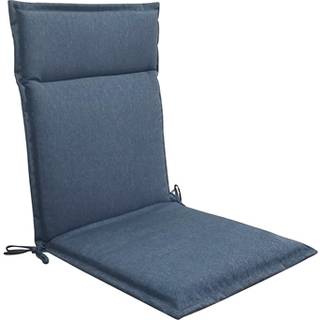 Havehynde til positionsstol - Luksus hynde 5 cm skum - Mørkeblå havehynde med høj ryg - Slidstærkt UV-resistent betræk - Nordstrand Home stolehynde