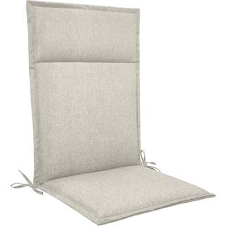 Havehynde til positionsstol - Luksus hynde 5 cm skum - Beige havehynde med høj ryg - Slidstærkt UV-resistent betræk - Nordstrand Home stolehynde