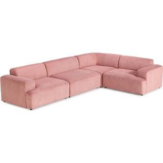 Stort hjørnesofa Melva (4-personers) i riflet fløjl