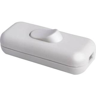 Afbrudskontakt til lampekabel - ujordet - Hvid