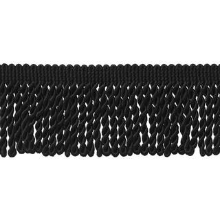 2 1/2 """" (6 cm) Long Bullion Fringe Trim (EF25) Pure Black #K9 (Jet Black) 10 yard værdipakke (9,5 m/30 ft)