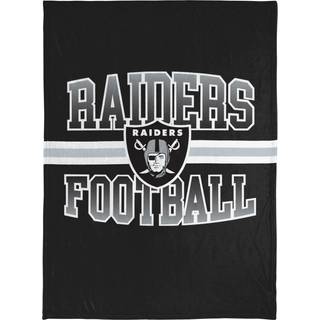 Foco NFL Micro Raschel Plush Throw Tæppe Stripe Logo 45 X 60 Las Vegas Raiders