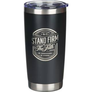 Kristne kunst gaver store rustfrit stål inspirerende rejse krus tumbler til mænd og kvinder: stå fast, der opmuntrer bibelvers dobbelt væg vakuum