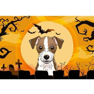 """" Caroline's Treasures BB1760PLMT Halloween Jack Russell Terrier Fabric Placemat Multicolor """"
