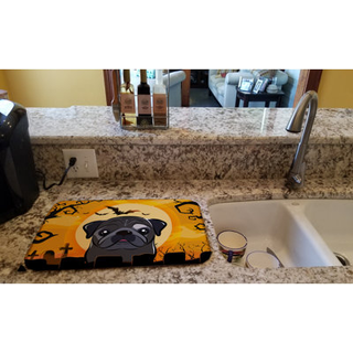 """" Caroline's Treasures Halloween Black Pug Dish Drying Mat 14 """" """" X 21 """" """" """"