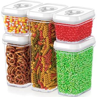 Dwllza Kitchen Airtight Food Storage Containere med låg - 5 stykke sæt - Køkkentilbehør - Pantry Organization and Storage Containere til mad - Ry