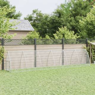 hønsehus 600x105x120 cm galvaniseret stål sølvfarvet