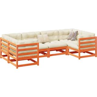 Sofasæt Til Haven 6 Dele Massivt Douglasgran - Gyldenbrun / Nej